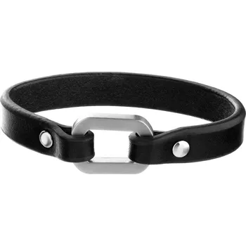 Náramek Náramek z ušlechtilé oceli a kůže - AZ533-7604