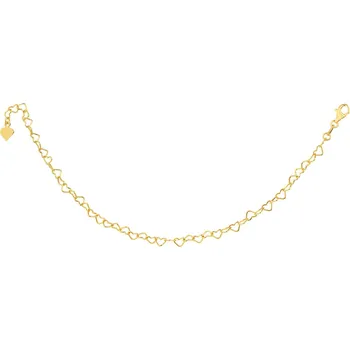 Náramek Pozlacený stříbrný náramek - srdce - AP534-4614