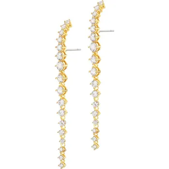 Náušnice Pozlacené náušnice z mosazi se zirkony - AR534-5585