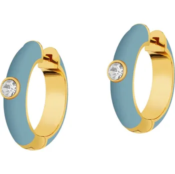 Náušnice Pozlacené náušnice z mosazi se skleněnými detaily a smaltem - AR535-1168