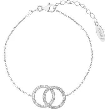 Náramek Stříbrný náramek se zirkony - kroužky - AP537-1459