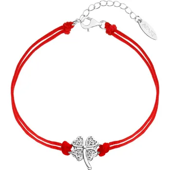 Náramek Náramek s prvky ze stříbra a zirkony - čtyřlístek - AP536-8093