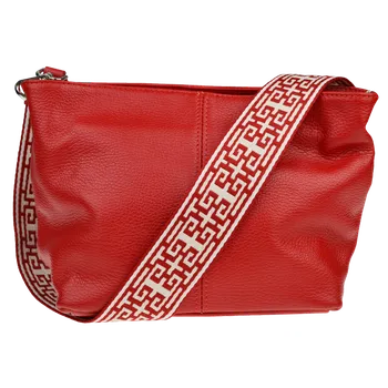 Kabelka NovaKabelka.cz Kožená italská crossbody kabelka Batilda Rosso s přídavným popruhem III