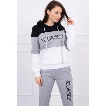 Dámská tepláková souprava YOURSELF černá+bílá+šedá 65456