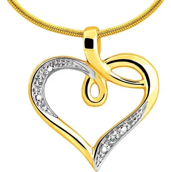 Přívěsek Zlatý přívěsek s diamanty - srdce - 0,006 ct - ryzost 585 - 101.167