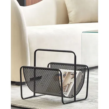 Stojan na knihu Stojan na časopisy černý kovový železný držák na noviny moderní designový doplněk interiér Beliani