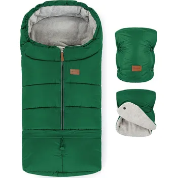 Dětská deka PETITE&MARS Set zimní fusak Jibot 3v1 + rukavice na kočárek Jasie Juicy Green