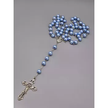 Růženec Růženec světle modré perle 8 mm