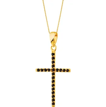 Přívěsek Zlatý přívěsek se zirkony - kříž - Z-741.03