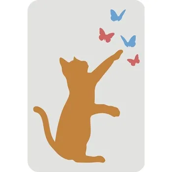 Šablona, vzor KOŤÁTKO S MOTÝLI, 29,7X21 cm, 1 kus