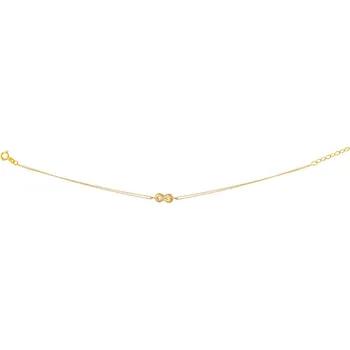 Náramek Zlatý náramek se zirkony, anker - nekonečno - AP533-9058