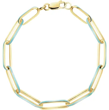 Náramek Zlatý náramek se smaltem - paper clip - AP537-2757