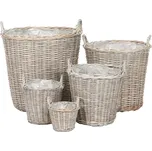 Koš proutěný obal na květiny 5ks/sada PRN2024 SET-GREY