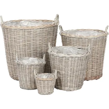 Koš proutěný obal na květiny 5ks/sada PRN2024 SET-GREY