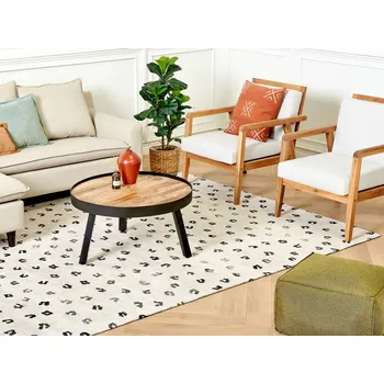 Koberec Koberec béžový bavlněný 200 x 300 cm obdélníkový zvířecí motiv moderní obývací pokoj ložnice Beliani