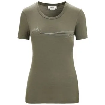 Icebreaker Women's Merino Tech Lite II Short Sleeve Tee Cadence Paths, Loden 0A56NP069 dámské tričko S + Doprava zdarma