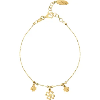 Náramek Pozlacený stříbrný náramek - čtyřlístky - AP538-2871