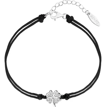 Náramek Náramek s prvky ze stříbra a zirkony - čtyřlístek - AP536-8052