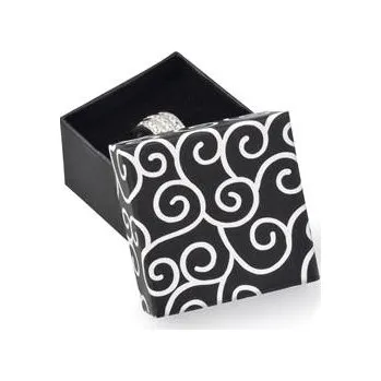 Dárková krabička KR0195-K Dárková krabička na prsten černá s ornamenty