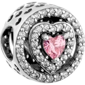 Přívěsek Stříbrný přívěsek Beads se zirkony - srdce - AP536-7870