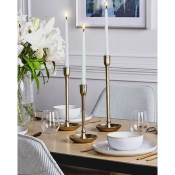 Svícen Sada 3 svícnů zlaté hliníkové glamour elegantní design dekorace do interiéru Beliani