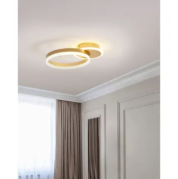 LED lampa zlatá hliníková kruhová základna glamour minimalistická obývací pokoj ložnice Beliani