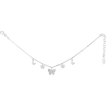 Náramek Stříbrný náramek se zirkony - motýli - AP534-3859