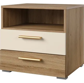 Noční stolek NATTAN noční stolek, dub divoký/béžová + vyzvednutí ZDARMA