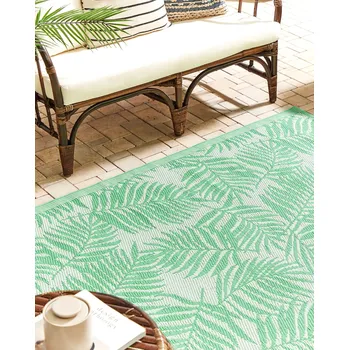 Koberec Venkovní koberec světle zelený polypropylen 120 x 180 cm odolný proti plísním a povětrnostním podmínkám, obdélníkový, moderní Beliani