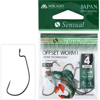 Rybářský háček Mikado HÁČEK - SENSUAL - OFFSET WORM I VEL. 1 BN - 5 ks