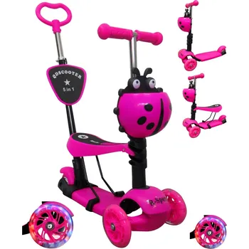 Koloběžka Dětská tříkolová koloběžka R-Sport 5v1 růžová