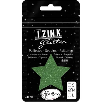 Speciální výtvarná barva Aladine Třpytky Aladine Izink Glitter, 60 ml, vel. M - vert foncé, zelené