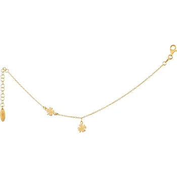 Náramek Pozlacený stříbrný náramek - čtyřlístek - AP533-1746