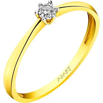 Prsten Prsten ze žlutého a bílého zlata s briliantem - 0,02 ct - ryzost 585 - 101.224