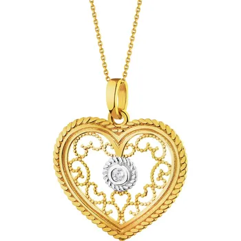Přívěsek Zlatý přívěsek se zirkonem - srdce - AP535-5186
