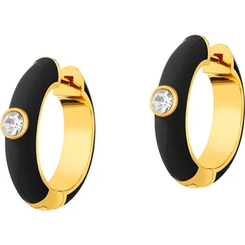 Náušnice Pozlacené náušnice z mosazi se skleněnými detaily a smaltem - AR535-1126