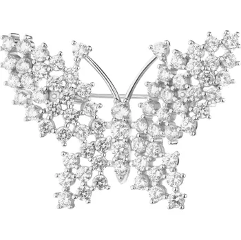 Brož Stříbrná brož se zirkony - motýl - AP538-2945