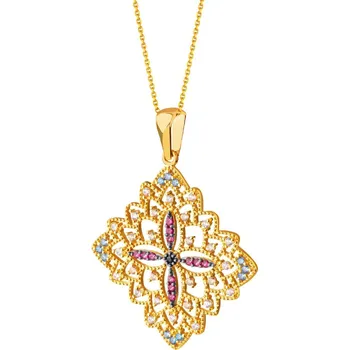 Přívěsek Zlatý přívěsek se zirkony - rozeta - AP537-0776