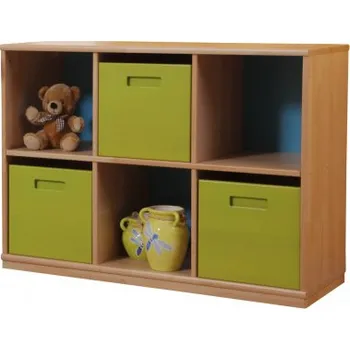 Knihovna Policový regál 3x2, buk cink