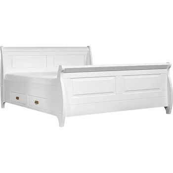 Postel Massivo.cz Postel Toskania 180 se šuplíky, borovice, masiv, bílá, 180x200 cm, TAHOMA