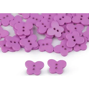 Knoflík Knoflík motýl velikost 26" 50 kusů - 2 fialová lila