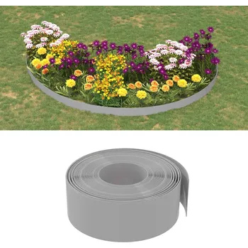 Příslušenství pro plot vidaXL Travní lemy 4 ks šedé 10 m 20 cm polyethylen