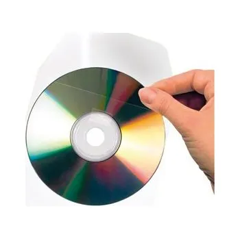 Set školních potřeb djois samolepicí kapsa na CD/DVD, 127 x 127 mm, s chlopní, transparentní, 10 ks