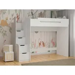 Vyvýšená postel DORY včetně úložného prostoru (Bílá)