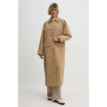Dámský kabát Kabát Calvin Klein Jeans dámský, béžová barva, přechodný, J20J224080 80X, vel. S