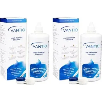 Kontaktní čočky Roztoky na kontaktní čočky Vantio Multi-Purpose 2 x 360 ml s pouzdry Vantio roztoky pro kontaktní čočky