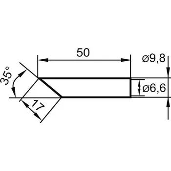Pájecí hrot Letovací hrot ersadur č.832 17,0 mm, zkosený ersa 0832ldlf/sb