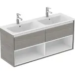 Ideal Standard Connect Air - Skříňka pod dvojumyvadlo 120 cm, šedý dub/matný bílý lak E0829PS