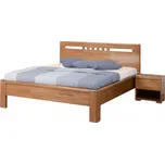 Manželská postel FLORENCIA čelo rovné, čtverečky, 180x200 cm, buk cink