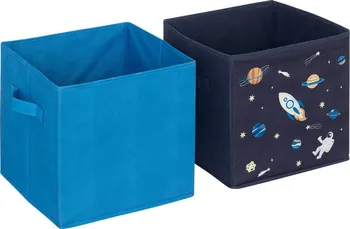 Atmosphera Úložné boxy na hračky 2 ks 29 x 29 x 29 cm vesmír/modré